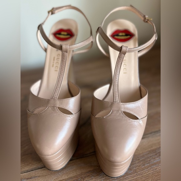 Gucci leather platform pumps - size 8 1/2 - Picture 7 of 11